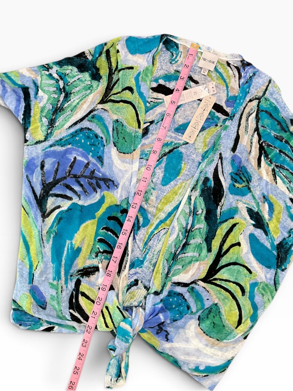 NIC + ZOE Island Beat 4 Way Cardigan Multi Blue Size XL NWT - Picture 3 of 6